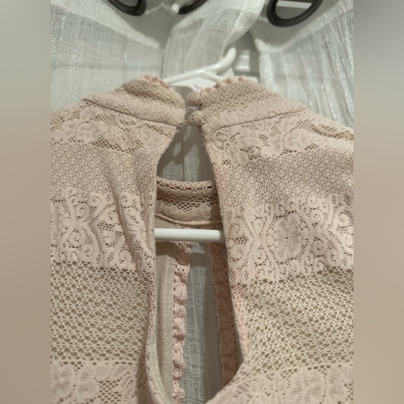 BEBE Pink Lace Nude Illusion Keyhole Bodysuit - Picture 2 of 4